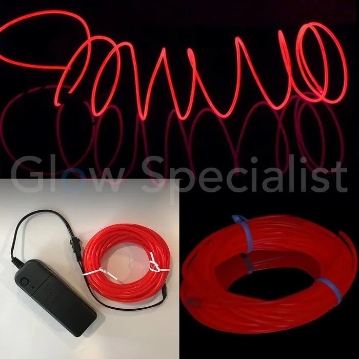 EL-WIRE / DRAAD - 5 METER - MET 3 VOLT INVERTER