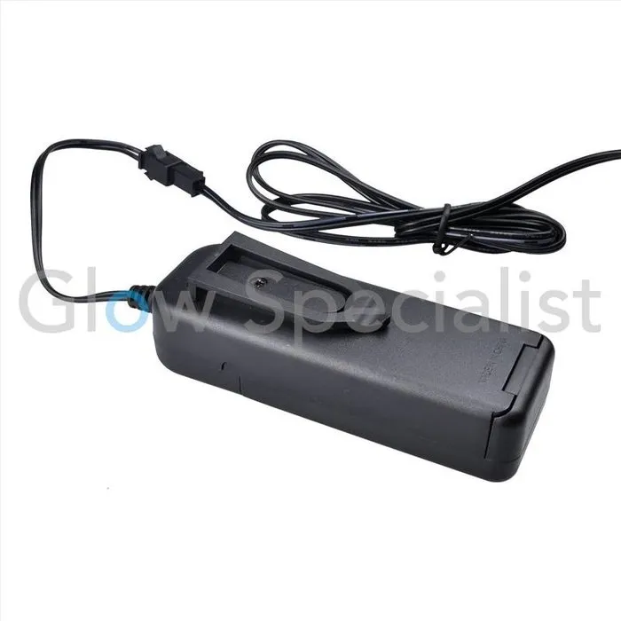 EL-WIRE SHUTTER GLASSES - BLACK FRAME - RED-ORANGE/BLUE LED