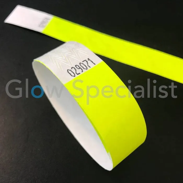 Glow Specialist NEON TYVEK WRISTBAND - NEON YELLOW