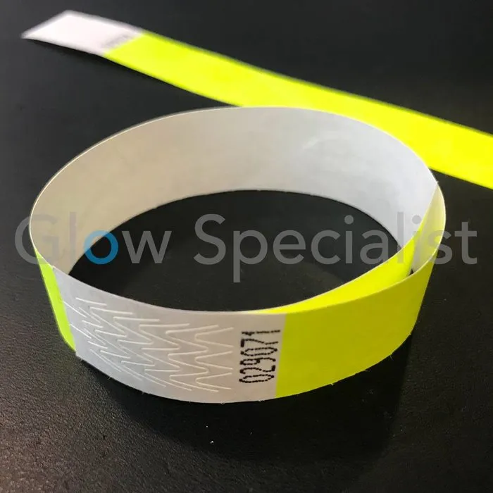 Glow Specialist NEON TYVEK WRISTBAND - NEON YELLOW