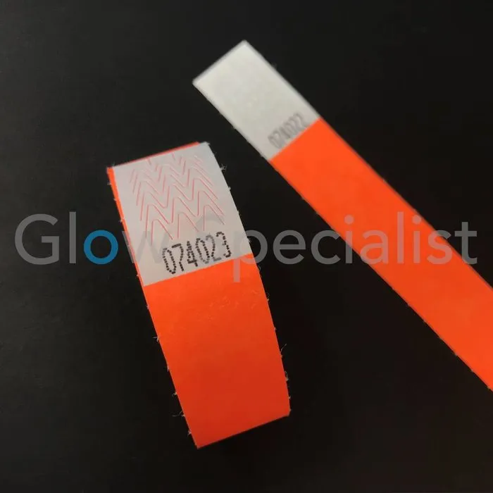 Glow Specialist NEON TYVEK WRISTBAND - CORAL