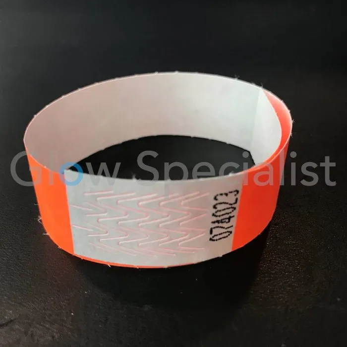 Glow Specialist NEON TYVEK WRISTBAND - CORAL