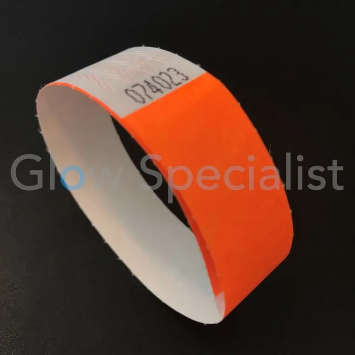 Glow Specialist NEON TYVEK WRISTBAND - CORAL