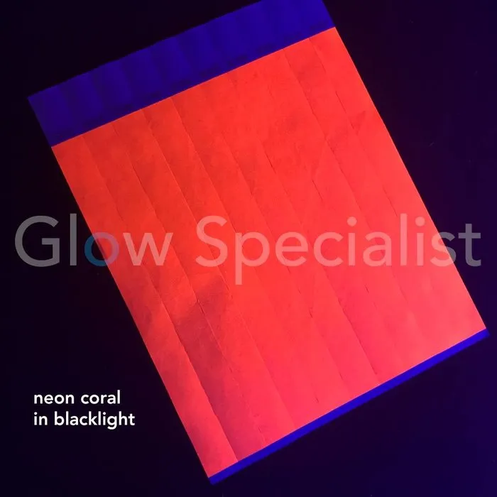 Glow Specialist NEON TYVEK WRISTBAND - CORAL