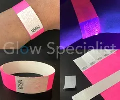 Glow Specialist NEON TYVEK WRISTBAND - NEON PINK