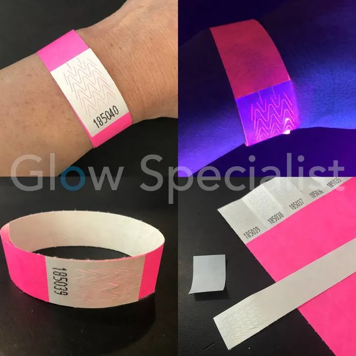 Glow Specialist NEON TYVEK WRISTBAND - NEON PINK
