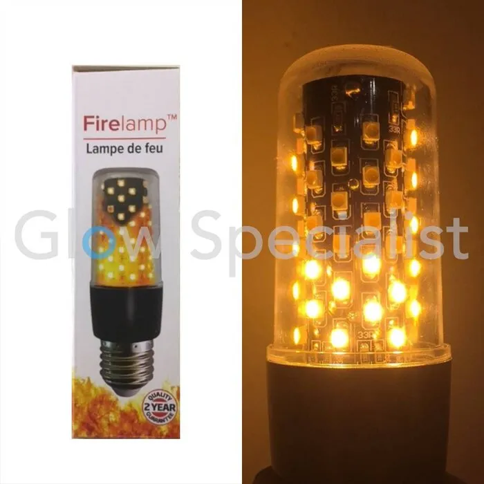 Firelamp FIRELAMP™ 3W - 300 LUMEN - E27M - 64 SMD - 1800K - BLACK CLEAR