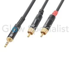Pd Connex POWER DYNAMICS CONNEX - CABLE 3,5 MM TEREO - 2x RCA MALE - 1,5 METER