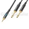 Pd Connex POWER DYNAMICS CONNEX - HQ CABLE 3,5 MM STEREO - 2x 6,3 MM MONO - 3 METER