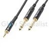 Pd Connex POWER DYNAMICS CONNEX - KABEL 3.5 STEREO - 2x 6.3 MONO - 1.5M HQ