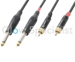 Pd Connex POWER DYNAMICS CONNEX - KABEL 2x 6.3 mm MONO - 2x RCA MALE - 3 METER