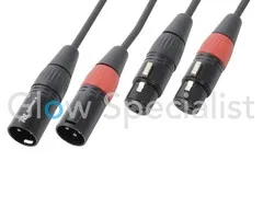 Pd Connex POWER DYNAMICS CONNEX - KABEL 2x XLR MALE - 2x XLR FEMALE - 1,5 METER