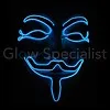 Glow Specialist EL WIRE ANONYMOUS - V MASK FOR VENDETTA - BLUE