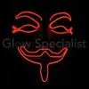 Glow Specialist EL WIRE ANONYMOUS - V FOR VENDETTA MASKER - ROOD