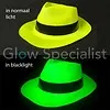 UV / BLACKLIGHT GANGSTER HAT - NEON YELLOW - 12 PCS