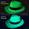 UV / BLACKLIGHT GANGSTER HOED - NEON GROEN - 12 STUKS