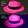 UV / BLACKLIGHT GANGSTER HAT - NEON PINK - 12 PCS