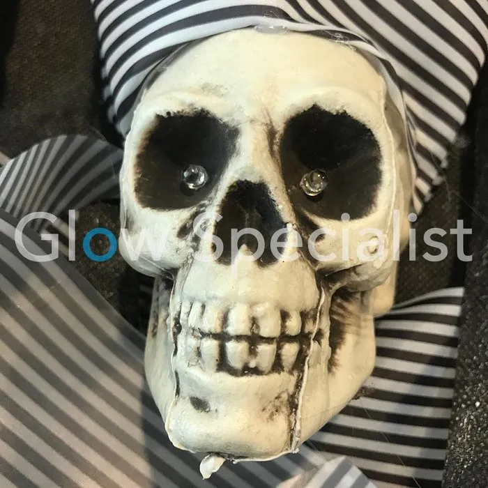 Europalms HALLOWEEN MUURDECORATIE MET GEVANGENE - MET RODE LED OGEN - 46 CM