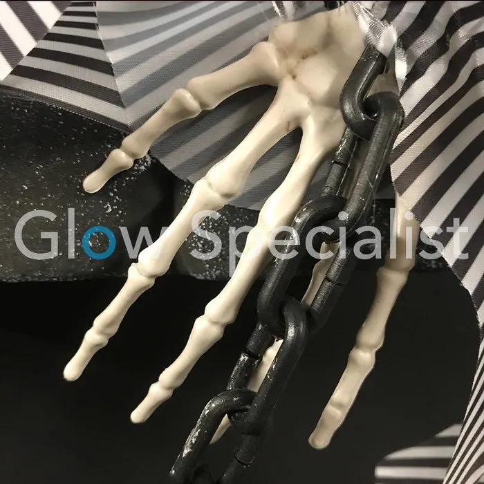 Europalms HALLOWEEN MUURDECORATIE MET GEVANGENE - MET RODE LED OGEN - 46 CM