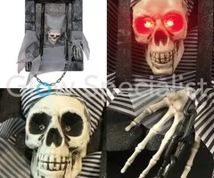 Europalms HALLOWEEN WALL DECORATION WITH PRISONER - WITH RED LED EYES - 46 CM