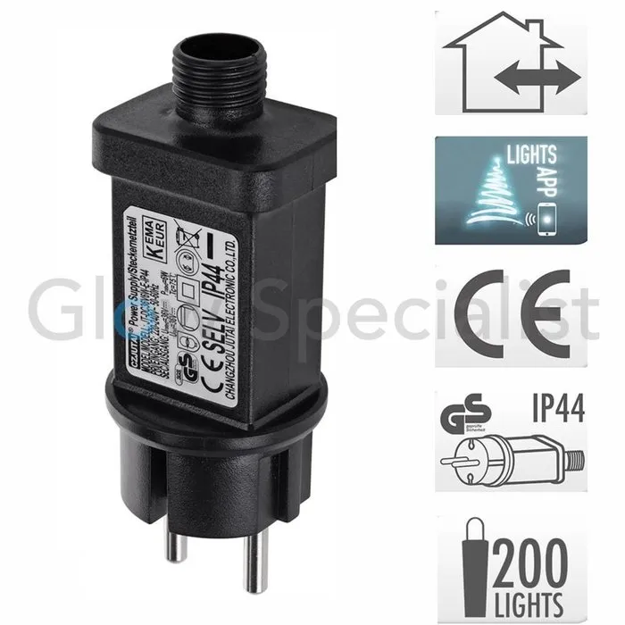 ZILVERDRAADVERLICHTING - 200 LED - WARM WIT - BEDIENING VIA SMARTPHONE APP