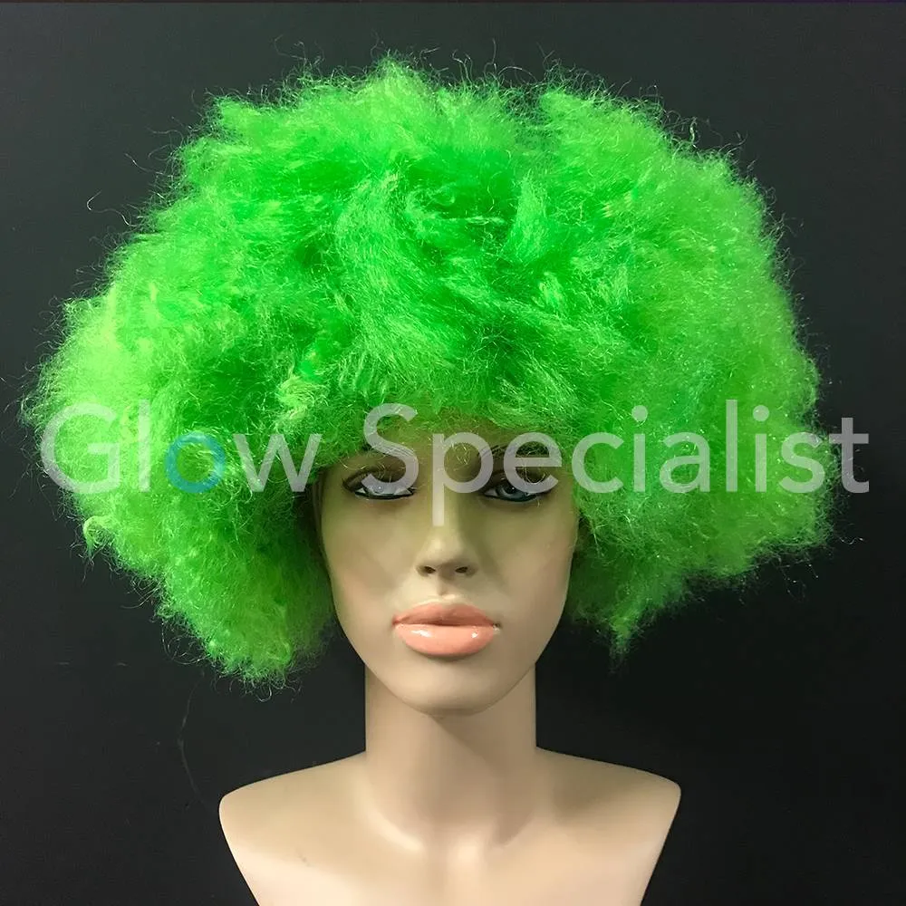 NEON GREEN AFRO WIG Glow Specialist Glow Specialist