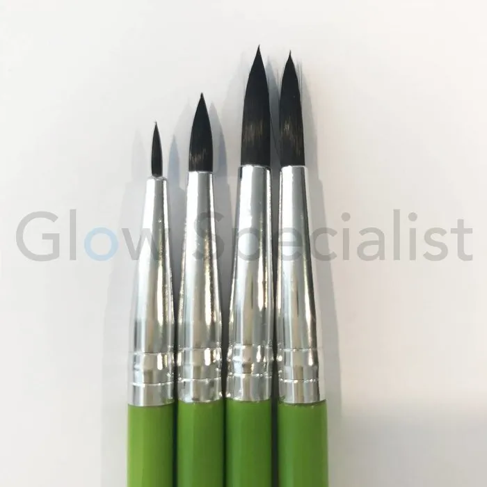 Cameleon CAMELEON BRUSH - BLACK ROUND POINT - NR 6 - SHORT GREEN HANDLE