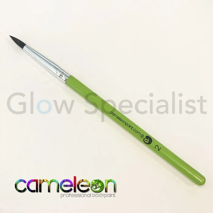 Cameleon CAMELEON BRUSH - BLACK ROUND POINT - NR 2 - SHORT GREEN HANDLE