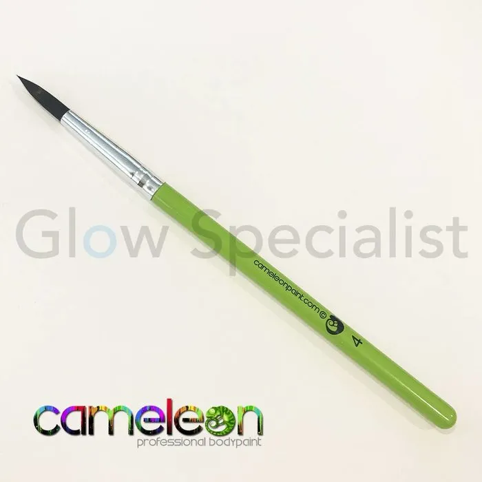 Cameleon CAMELEON BRUSH - BLACK ROUND POINT - NR 4 - SHORT GREEN HANDLE
