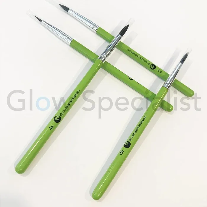 Cameleon CAMELEON BRUSH - BLACK ROUND POINT - NR 4 - SHORT GREEN HANDLE