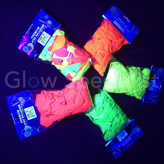 UV LATEX BALLONNEN - NEON MIX - 100 STUKS