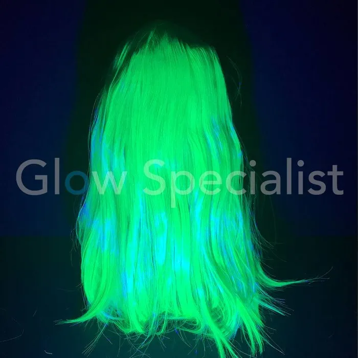 Glow Specialist NEON GREEN WIG - LONG STRAIGHT HAIR WITH BANGS