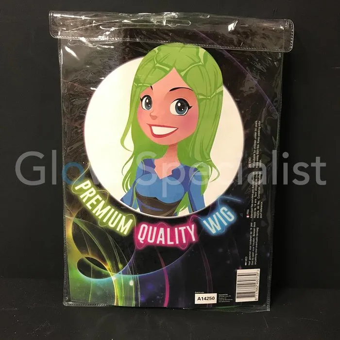 Glow Specialist NEON GREEN WIG - LONG STRAIGHT HAIR WITH BANGS