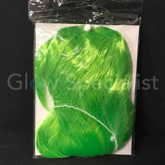 Glow Specialist NEON GROENE PRUIK - LANG STIJL HAAR MET PONY