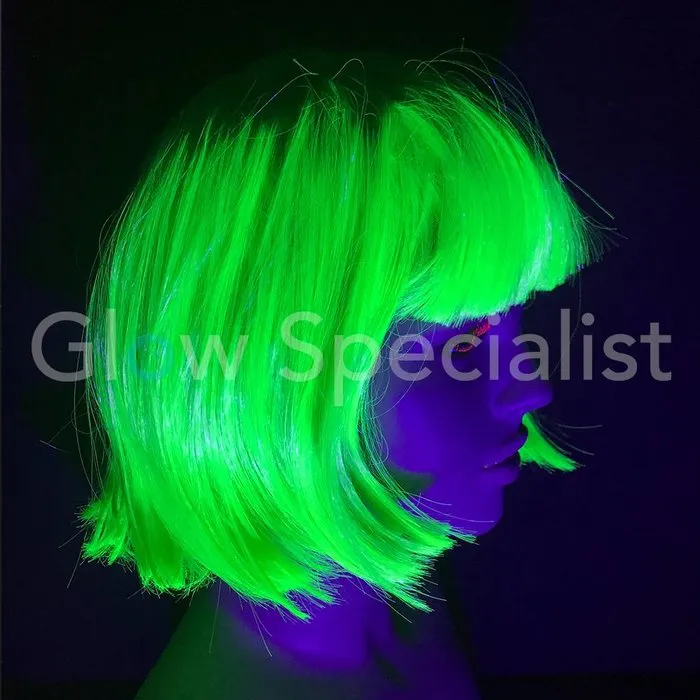 Glow Specialist NEON GROENE PRUIK - KORTE BOBLIJN MET PONY