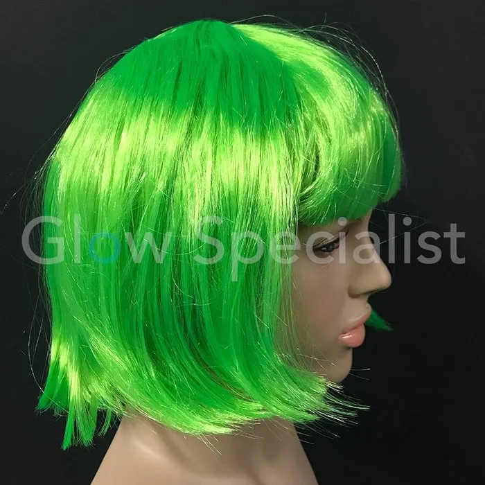 Glow Specialist NEON GROENE PRUIK - KORTE BOBLIJN MET PONY