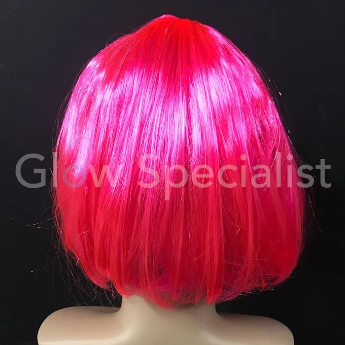 Glow Specialist NEON ROZE PRUIK - KORTE BOBLIJN MET PONY
