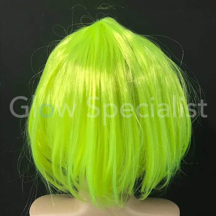 Glow Specialist NEON YELLOW WIG - SHORT BOBLINE WITH BANGS