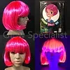 Glow Specialist NEON ROZE PRUIK - KORTE BOBLIJN MET PONY