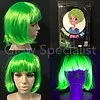Glow Specialist NEON GREEN WIG - SHORT BOBLINE WITH BANGS