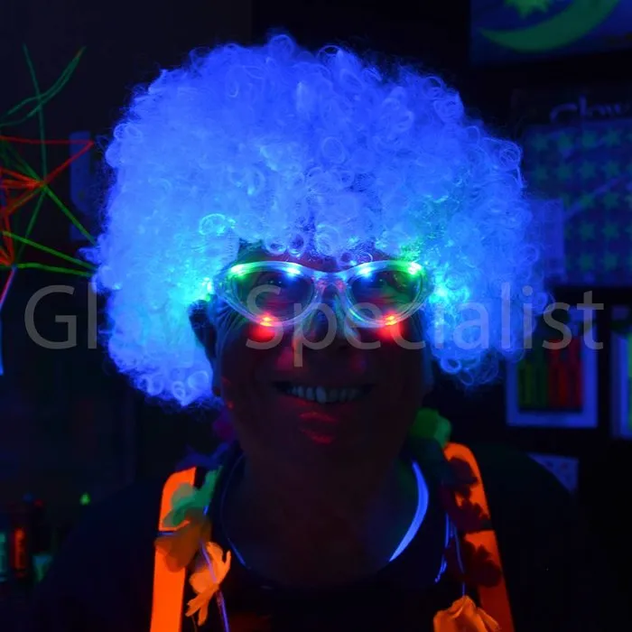 Glow Specialist NEON WHITE AFRO WIG
