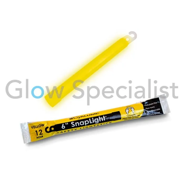 Cyalume Cyalume SnapLight 6" – 15 cm x 17 mm – Military‑grade professional glowstick – 12‑hour light – Individually wrapped – 5‑year shelf life