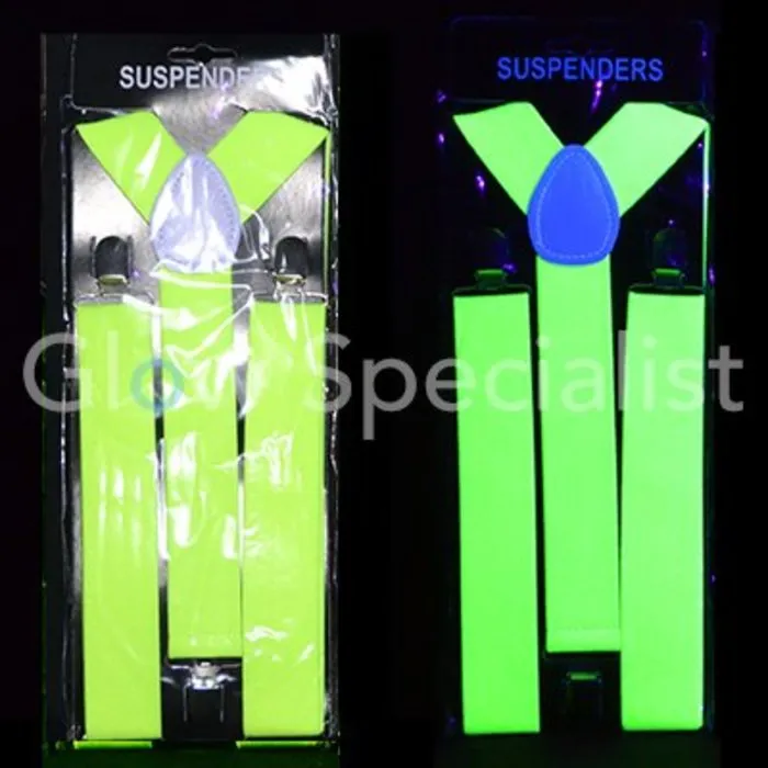 Glow Specialist UV / BLACKLIGHT NEON BRETELS - GEEL, GROEN, ROZE OF ORANJE