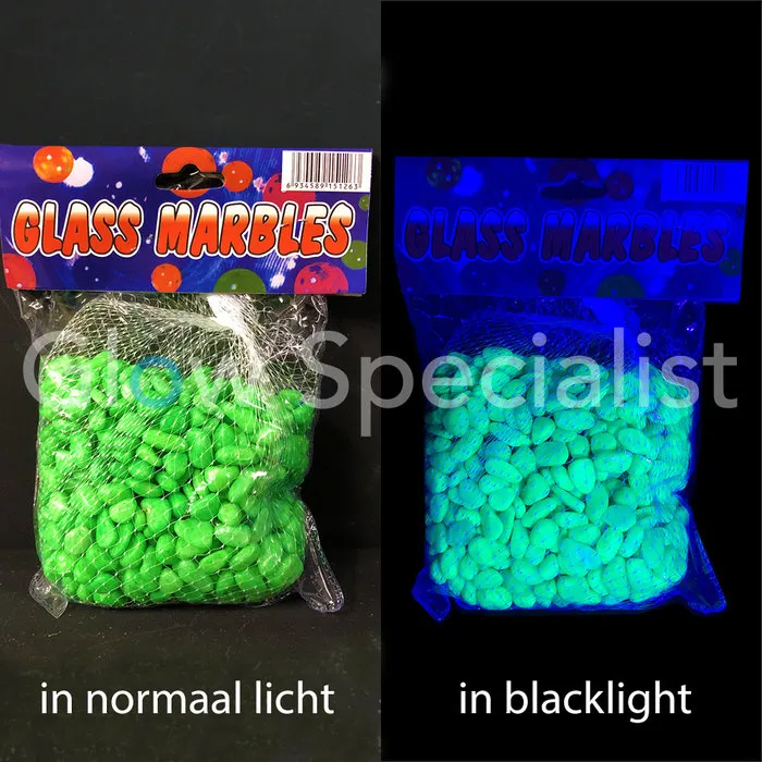 UV/BLACKLIGHT STEENTJES - 500 GRAM - 4 KLEUREN
