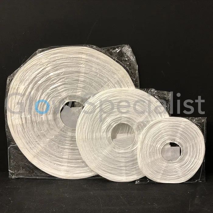 WHITE PAPER LANTERNS - 3 SIZES - SET OF 20