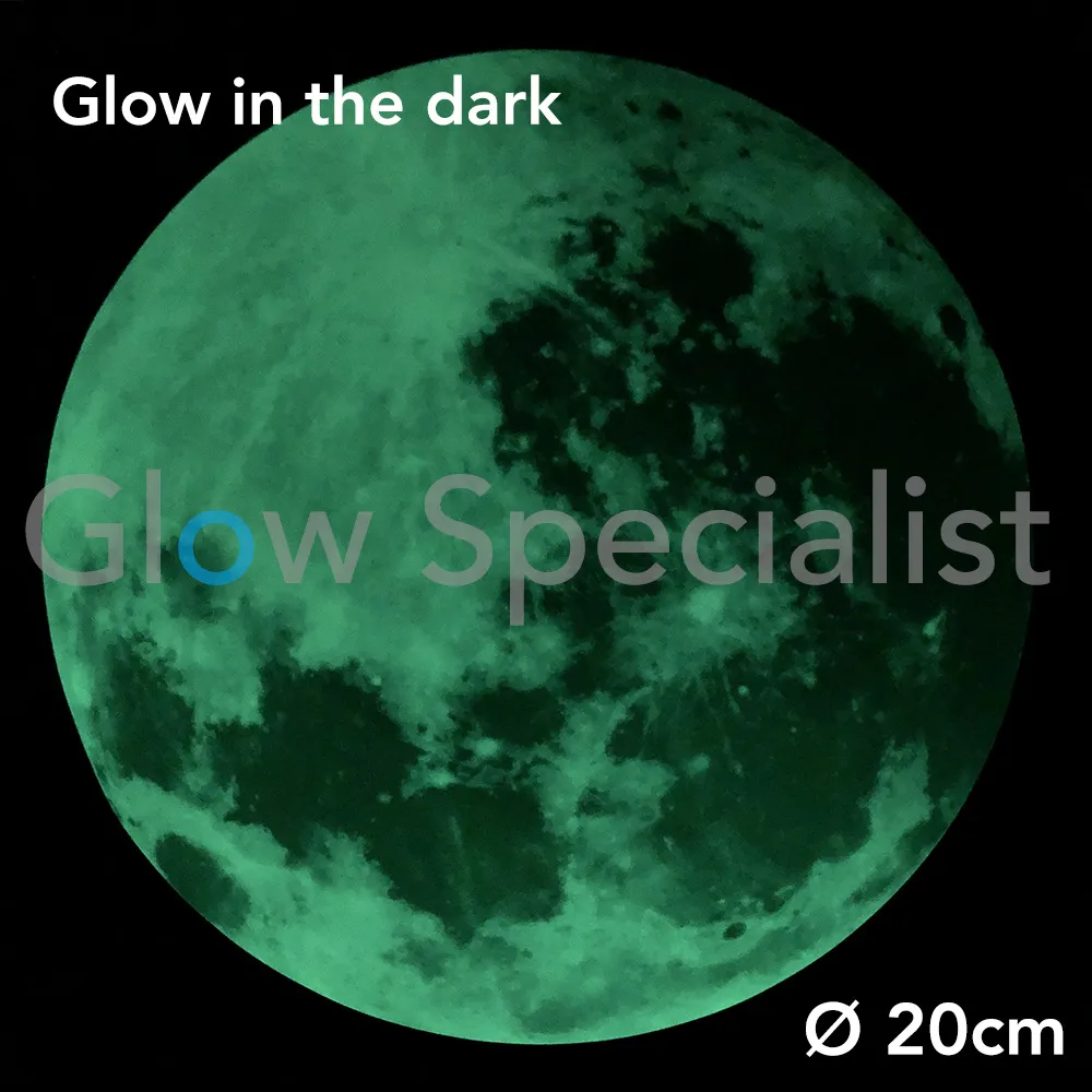 Glow in the Dark Volle Maan – Lichtgevende Muurdecoratie – 3 Maten (Ø20/30/40 cm)