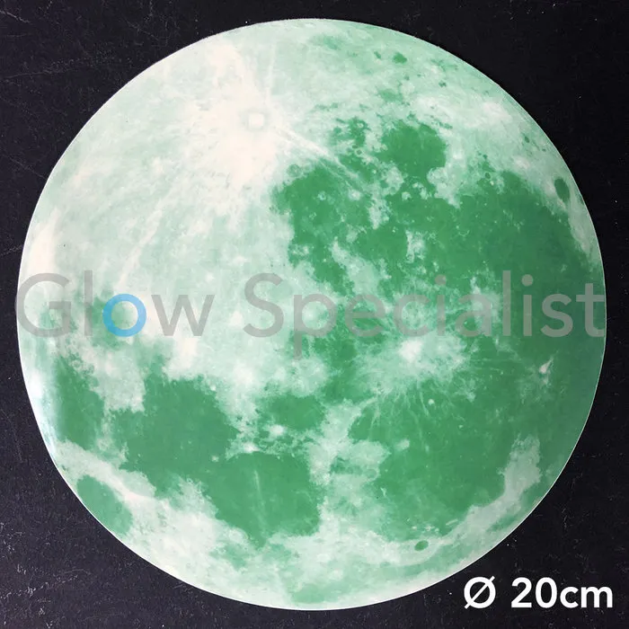 Glow in the Dark Full Moon – Luminous Wall Decoration – 3 Sizes (Ø20/30/40 cm)