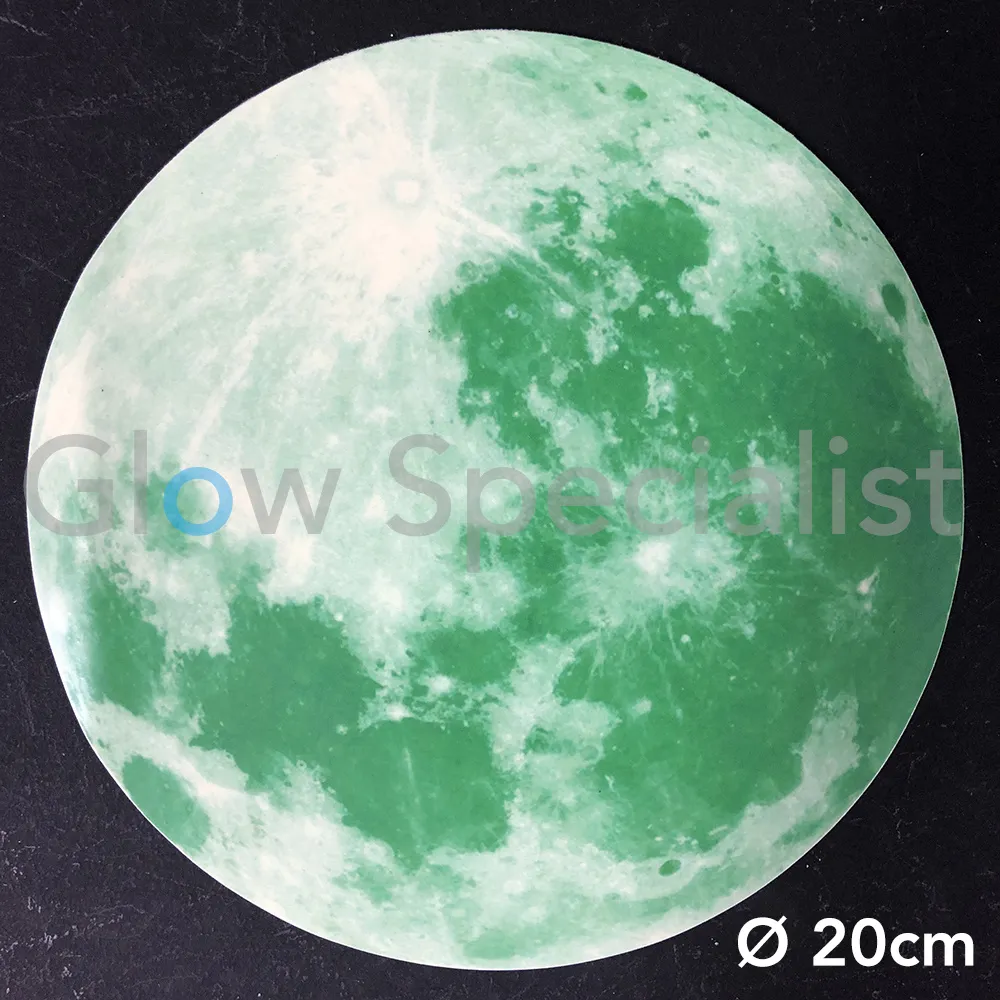 Glow in the Dark Full Moon – Luminous Wall Decoration – 3 Sizes (Ø20/30/40 cm)