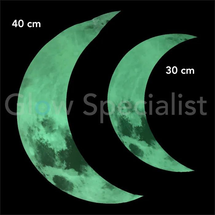GLOW IN THE DARK HALF MOON - 2 SIZES