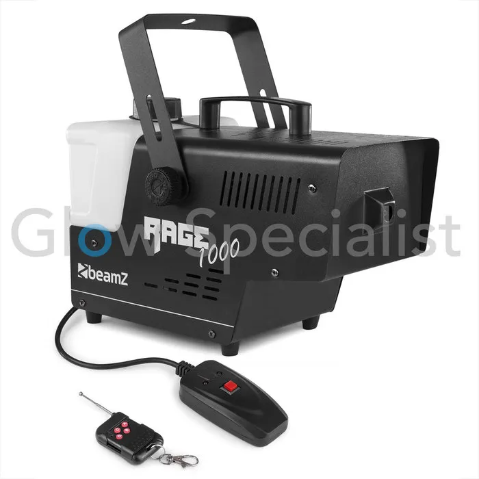BeamZ BeamZ Rage1000 Fog Machine – 1000W – Wireless Remote – High Output – Fast Heat‑Up